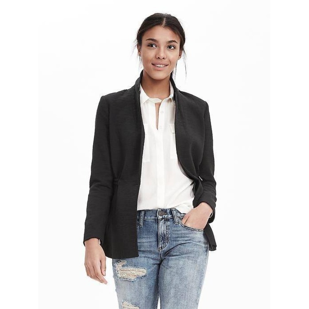 Banana Republic Heritage Collection Blazer Gray Single Button Cinched Waist 12